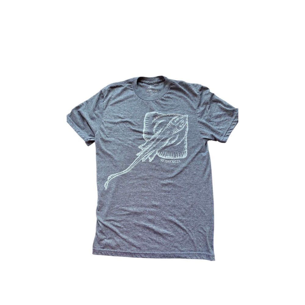 Seaworld T-Shirt Stingray‎ In Gray SIZE -  small (1032)